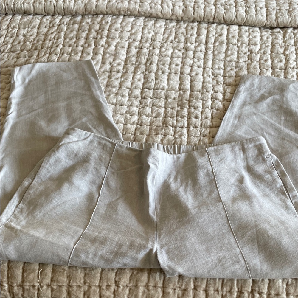 J. Jill women’s linen Soft Gray Chinos